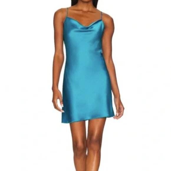 Harmony Mini Slip Dress Ocean Blue - Picture 2 of 6